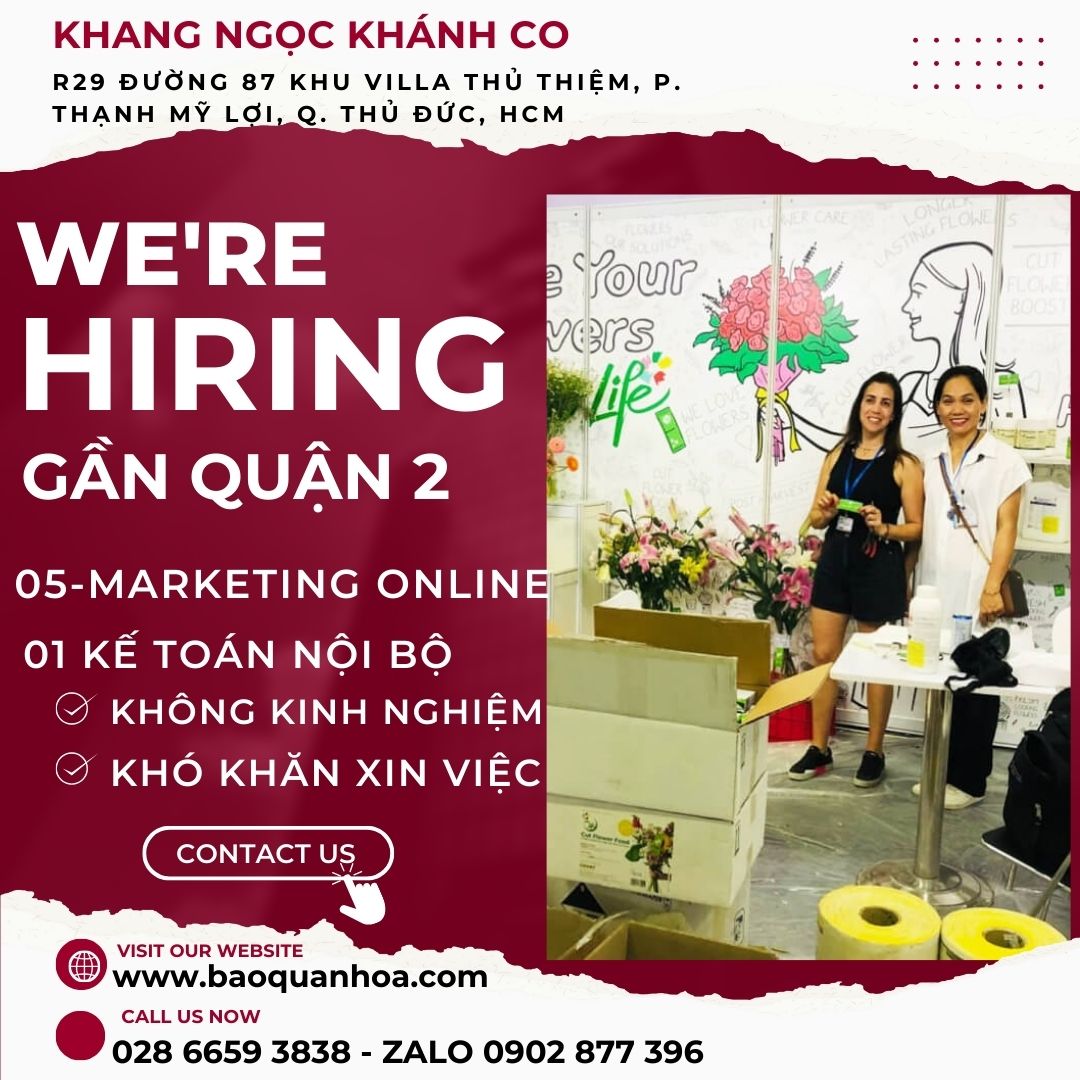 Khang Ngọc Khánh Tuyển Dụng Kinh Doanh Onlien và Marketing Online (Ưu tiên quận 2 và Thủ Đức)