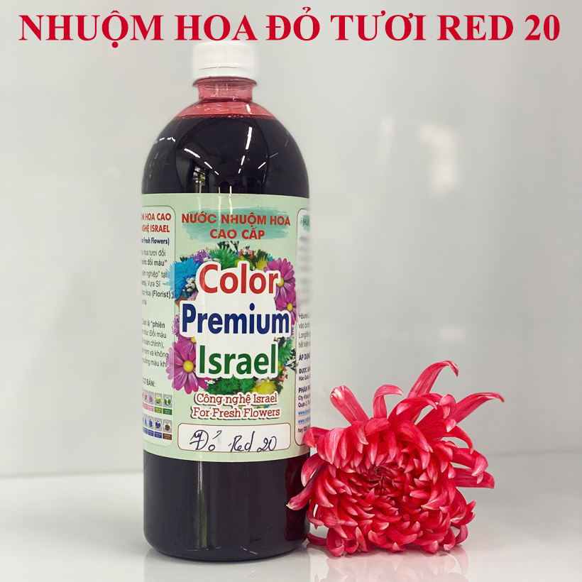 NƯỚC MÀU NHUỘM HOA TƯƠI CAO CẤP CÔNG NGHỆ ISRAEL (CHAI 1L MÀU HOÀN CHỈNH X 20 MÀU)