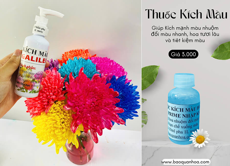 NƯỚC KÍCH MÀU NHUỘM HOA BỘT LÀ GÌ? TẠI SAO DÙNG NƯỚC KÍCH MÀU HOA NHUỘM?