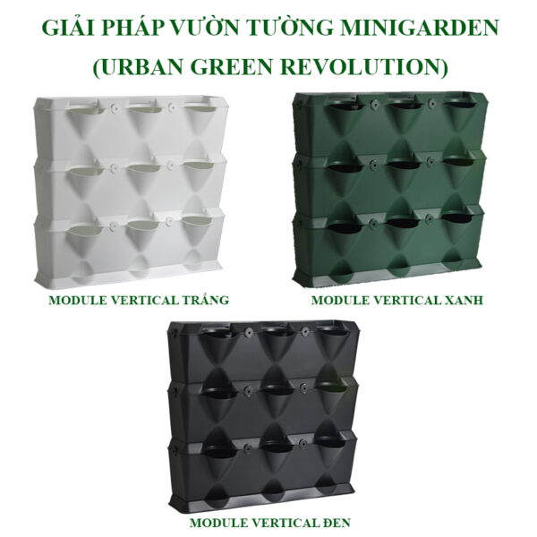 Trồng Rau Đứng Treo Tường MiniGarden 1 Module Xếp Chồng Linh Hoạt Mọi Địa Hình