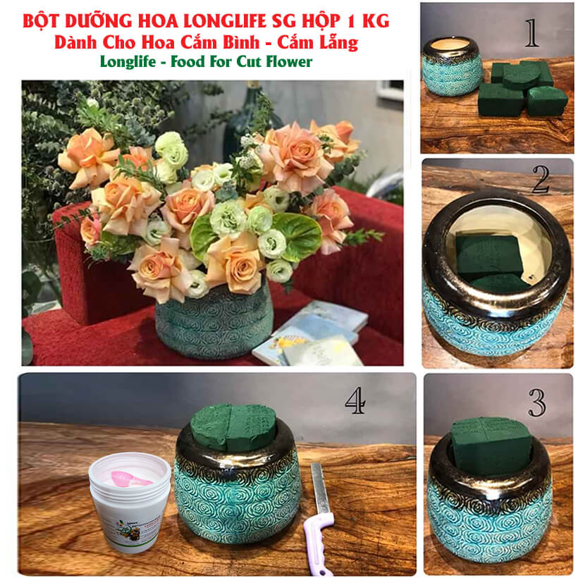 Chăm Sóc Hoa Cắm Xốp Tươi Lâu Với LongLife SG Nhập Khẩu Israel