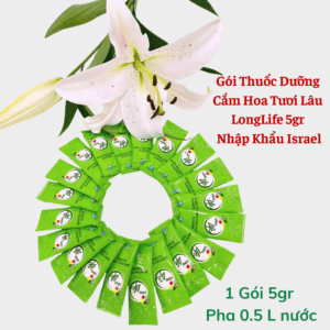 Dinh Dưỡng Hoa Lily cắm bình tươi lâu (Food For Cut Flowers) nhập khẩu Israel. Giúp hoa lily tươi đẹp gấp 2 lần và 14 ngày không cắt tỉa gốc, không thay nước mới. Tiết kiệm công chăm sóc hoa