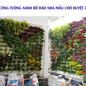 THI CÔNG TƯỜNG XANH ĐỨNG BỒ ĐÀO NHÀ CÂY NGOÀI TRỜI CÓ TƯỚI TỰ ĐỘNG 100%