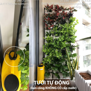 TƯỚI NHỎ GIỌT TỰ ĐỘNG BAN CÔNG KHÔNG CÓ VÒI CẤP NƯỚC VÀ BÓN PHÂN TỰ ĐỘNG MINIGARDEN