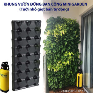 Chậu Treo Cây Ban Công dạng đứng Vertical Minigarden nhập khẩu Bồ Đào Nha Có tưới nhỏ giọt bán tự động tại khu vực KHÔNG có nguồn cấp nước