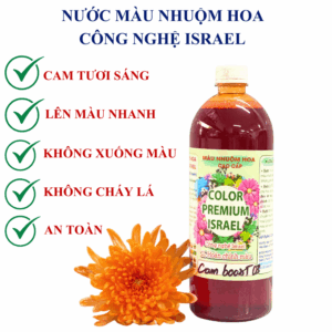 Màu nhuộm hoa tươi chai 1L đổi màu hoa thành màu cam tươi bền màu, tươi lâu