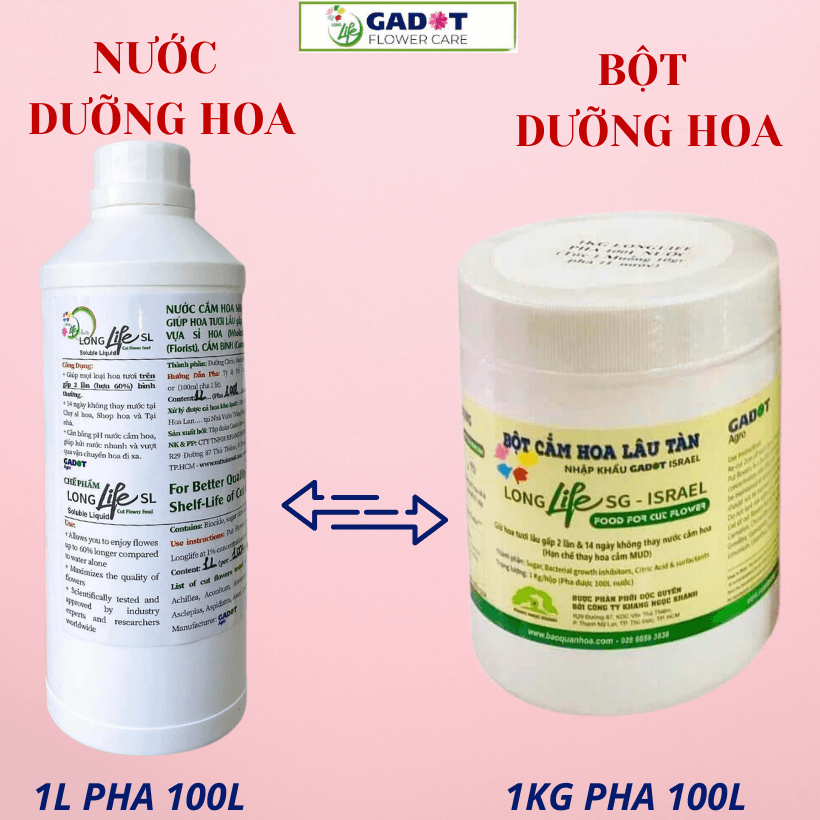 Thuốc Dưỡng Hoa Tươi Lâu 14 ngày không thay nước cắm hoa