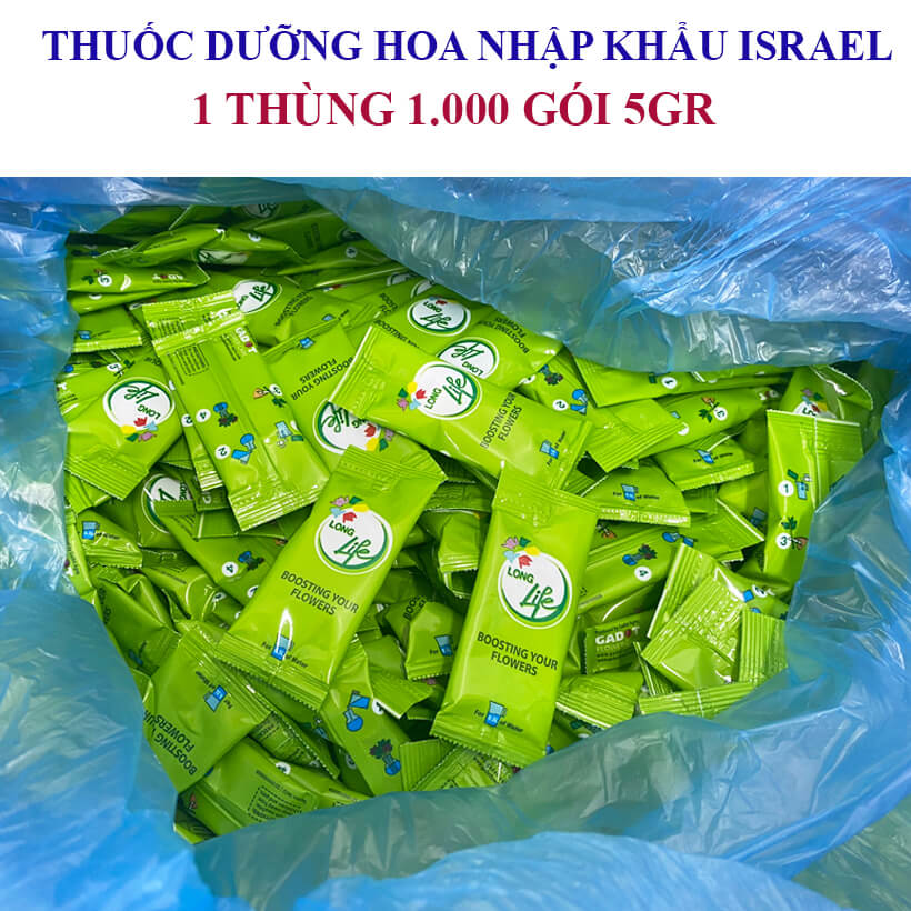Thùng 1000 Gói Dưỡng Hoa LongLife 5g Israel Tặng Khách Mua Hoa
