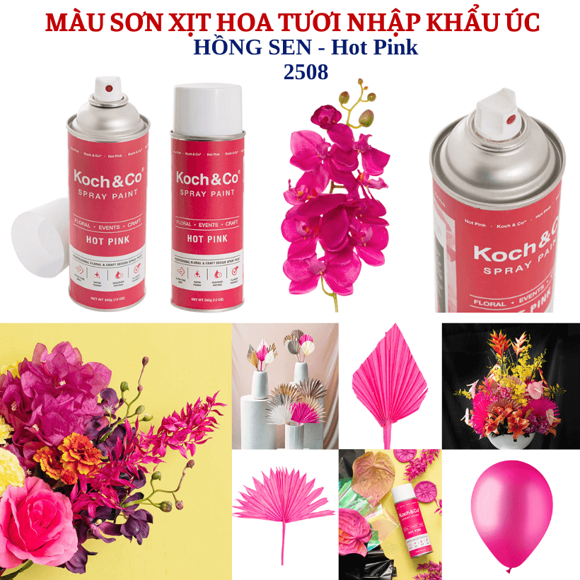 Sơn Xịt Hoa Tươi Úc Màu Hồng Sen Hot Pink