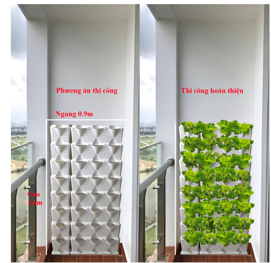 Chậu trồng rau đứng ban công Minigarden Châu Âu