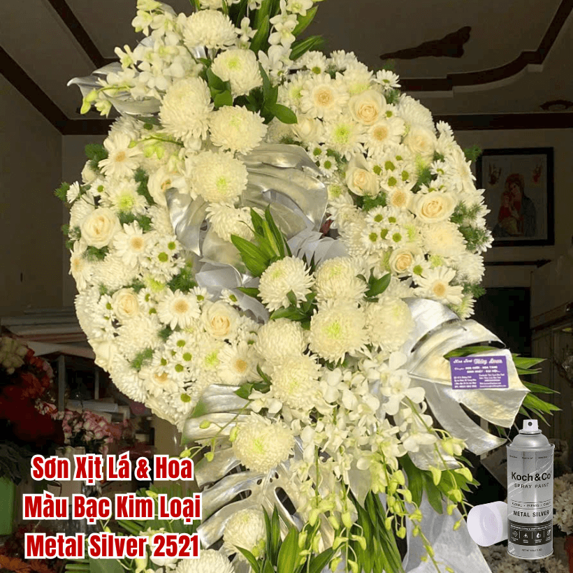 Sơn Xịt Lá & Hoa Màu Bạc Silver Metal Úc