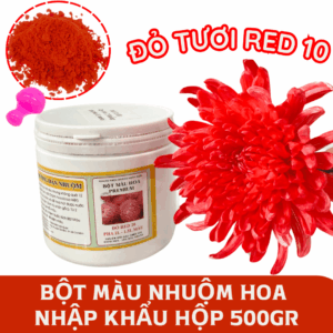 Bột Màu Nhuộm Hoa Tươi Màu Đỏ Tươi Red 10 (Hộp 500gr) Màu Nhập Khẩu