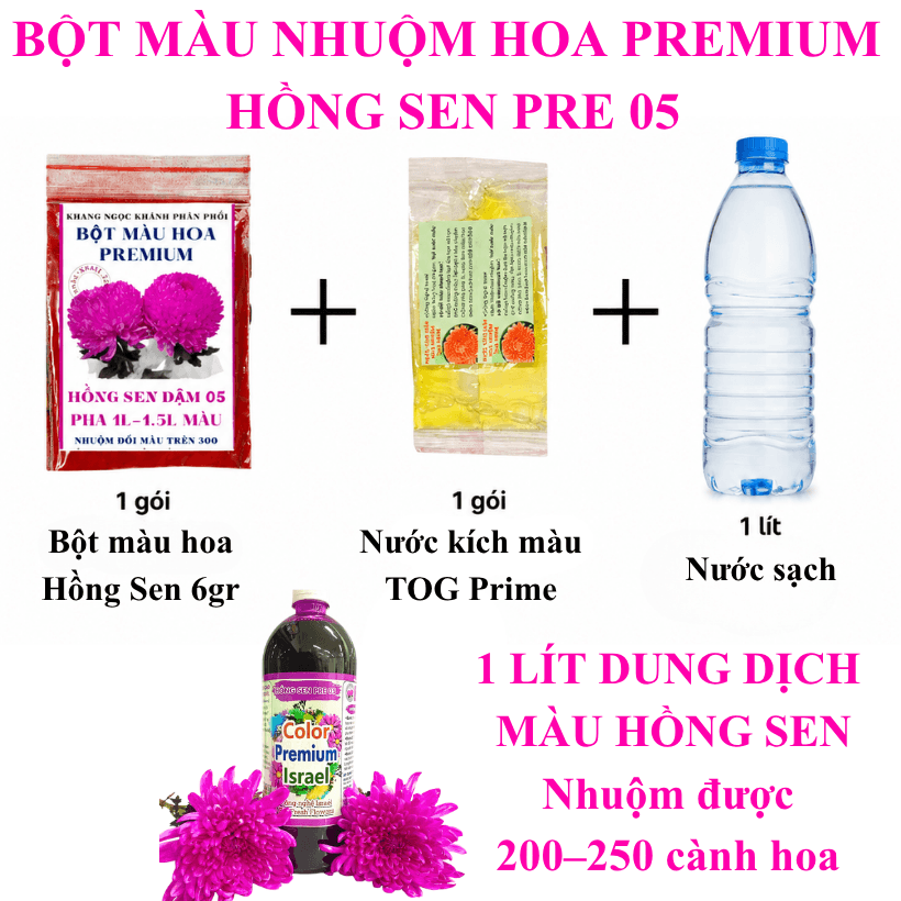 Hướng Dân Pha Bột Nhuộm Hoa Tươi Màu Hồng Sen