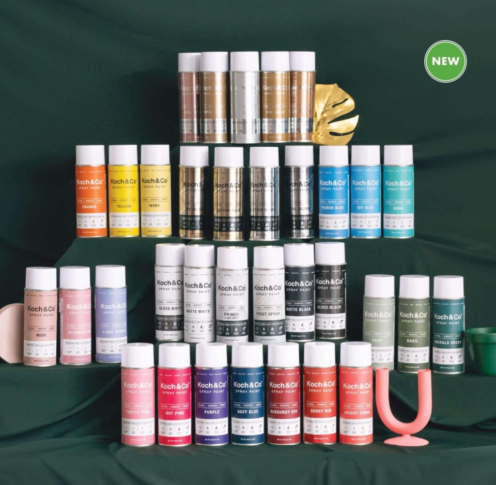 Spray Painting Fresh Flowers with Koch & Co