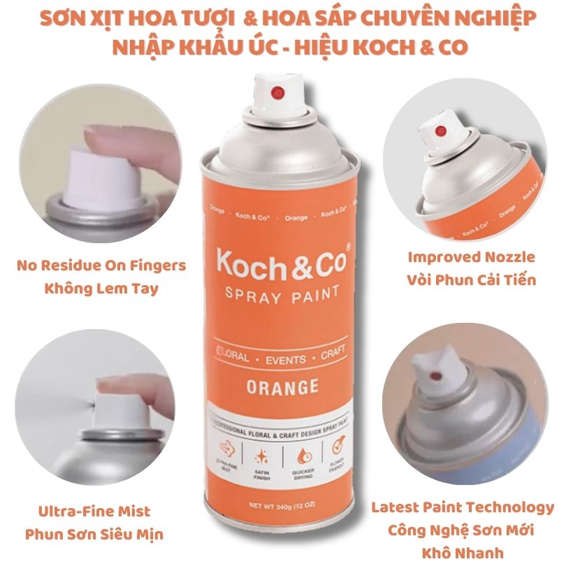Sơn Xịt Hoa Tươi Úc Màu Cam Tươi Orange 2503