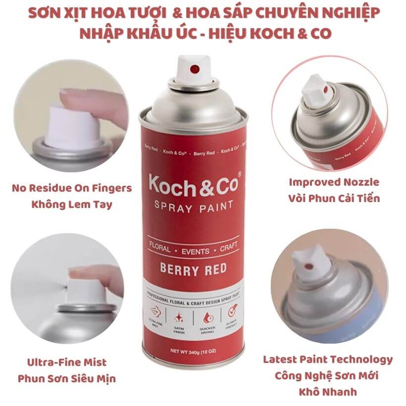 Sơn Xịt Hoa Màu Đỏ Tươi Berry Red 2509 cho Shop Hoa Florist