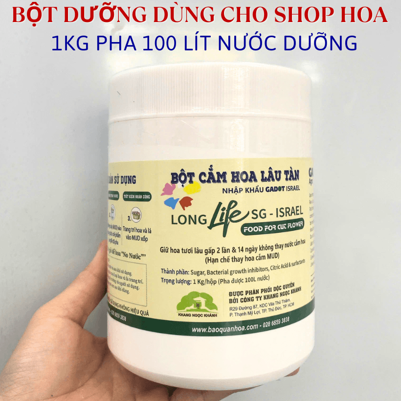 Bột Pha Nước Cắm Hoa LongLife Israel Giữ Hoa Tươi Lâu Cho Shop Hoa